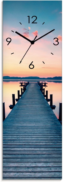 Artland Wanduhr »Langer Pier am See im Sonnenaufgang«