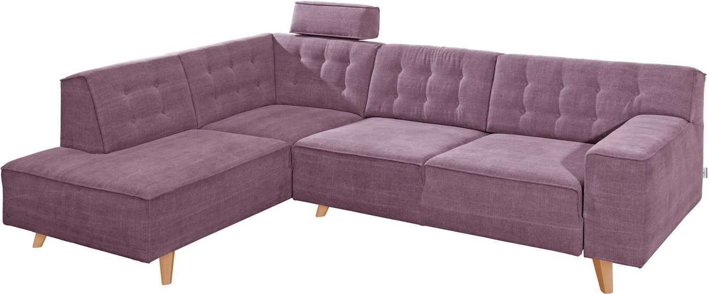 TOM TAILOR Ecksofa »NORDIC CHIC«, mit Ottomane, wahlweise mit Sitzvorzug, Füsse Buche natur