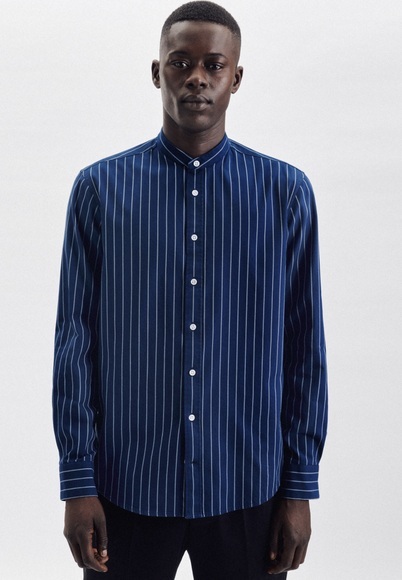 Casual Hemd Regular Fit Langarm Streifen Herren Blau XL