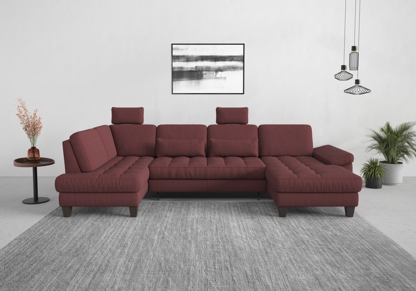 sit&more Wohnlandschaft, wahlweise mit Bettfunktion, Bettkasten, Sitztiefenverstellung