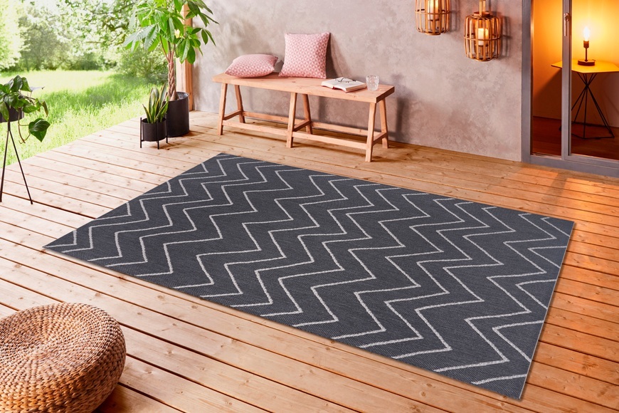 my home Teppich »Mailin«, rechteckig, 3 mm Höhe, In-und Outdoor geeignet, Wohnzimmer, Balkon, Terrasse, Garten, Strapazierfähig und pflegeleicht, Flachgewebe