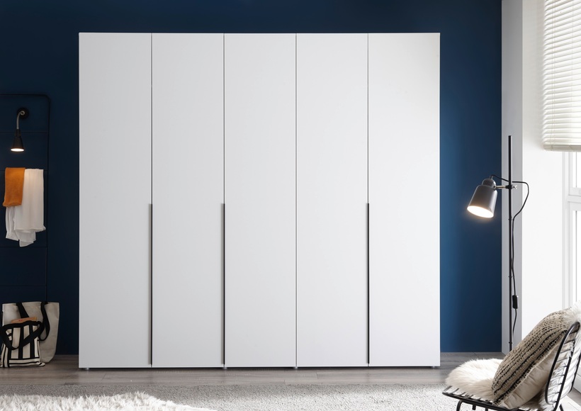 Schlafkontor Drehtürenschrank »Marlu Schrank, Kleiderschrank mit Drehtüren«, 3-,4-, oder 5-türig, Griffleiste aus Metall