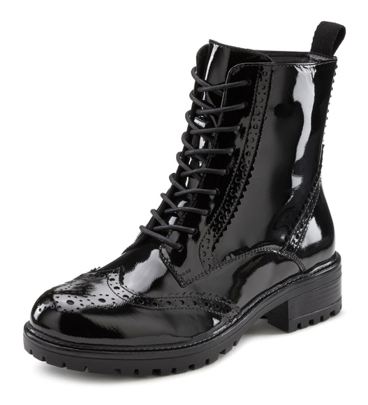LASCANA Stiefelette, Boots aus Leder zum Schnüren und Reissverschluss