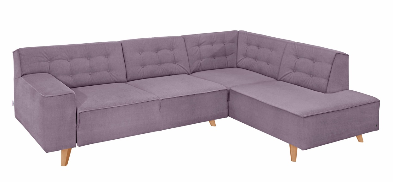 TOM TAILOR Ecksofa »NORDIC CHIC«, mit Ottomane, wahlweise mit Sitzvorzug, Füsse Buche natur