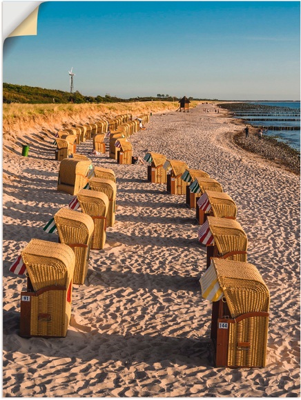Artland Wandbild »Strandkörbe Ostseeküste in Wustrow«