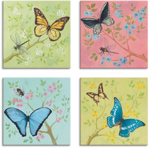 Artland Leinwandbild »Schmetterlinge Pastell«