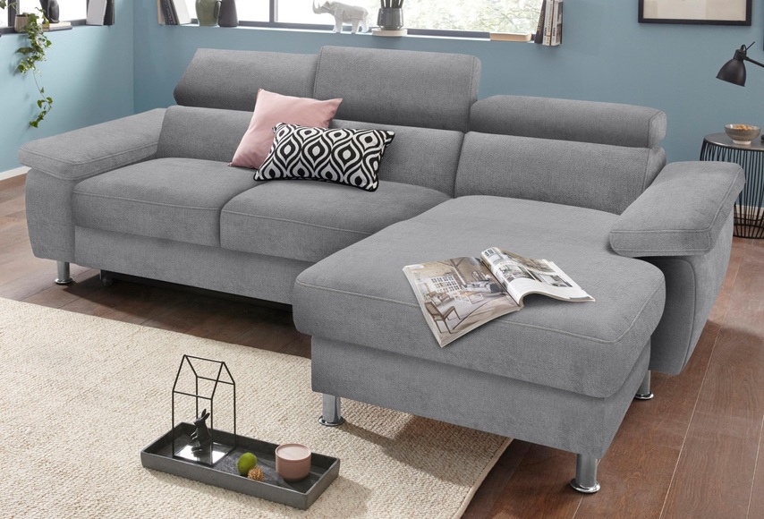Nova Via Ecksofa, wahlweise mit Aqua Clean Stoff für leichte Reinigung mit Wasser und Bettfunktion