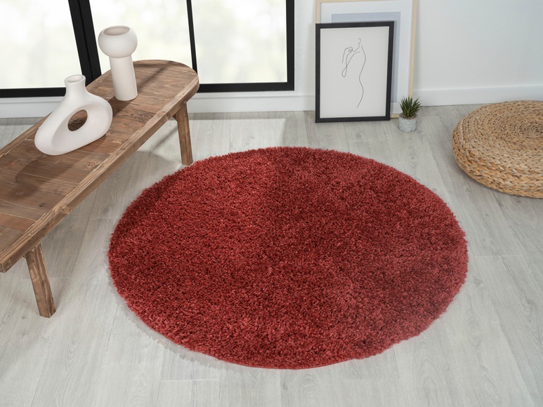 Myflair Möbel & Accessoires Hochflor-Teppich »My Shaggy«, rund, 37 mm Höhe, Shaggy, Uni Farben, leicht glänzend, besonders weich durch Microfaser, extra flauschig, ideal im Wohnzimmer, Schlafzimmer & Esszimmer