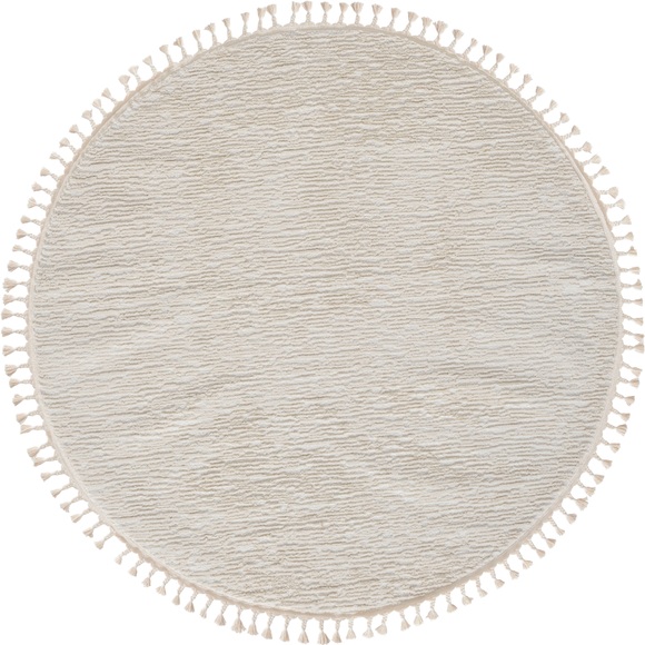 Myflair Möbel & Accessoires Hochflor-Teppich »Moroccan Pureness«, rund, moderner Teppich, Uni-Farben, flauschig weich durch Hochflor
