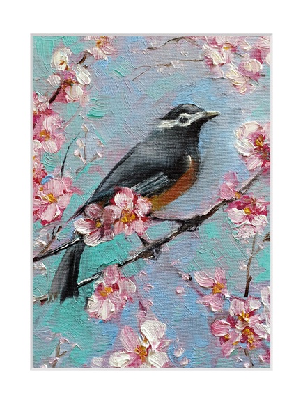 queence Bild »Mona«, Vögel, gerahmt, Blumen