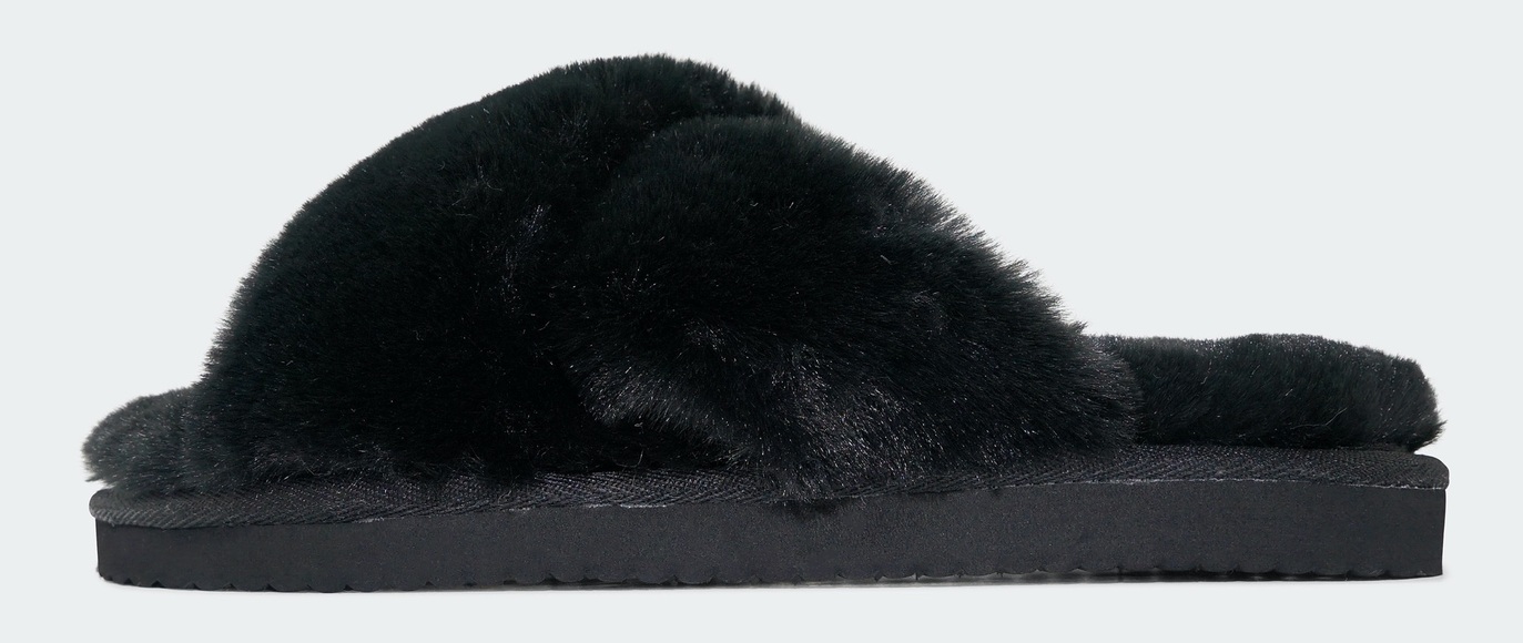 Flip Flop Pantoffel »cross*fur 2«, mit flauschiger Kreuzbandage
