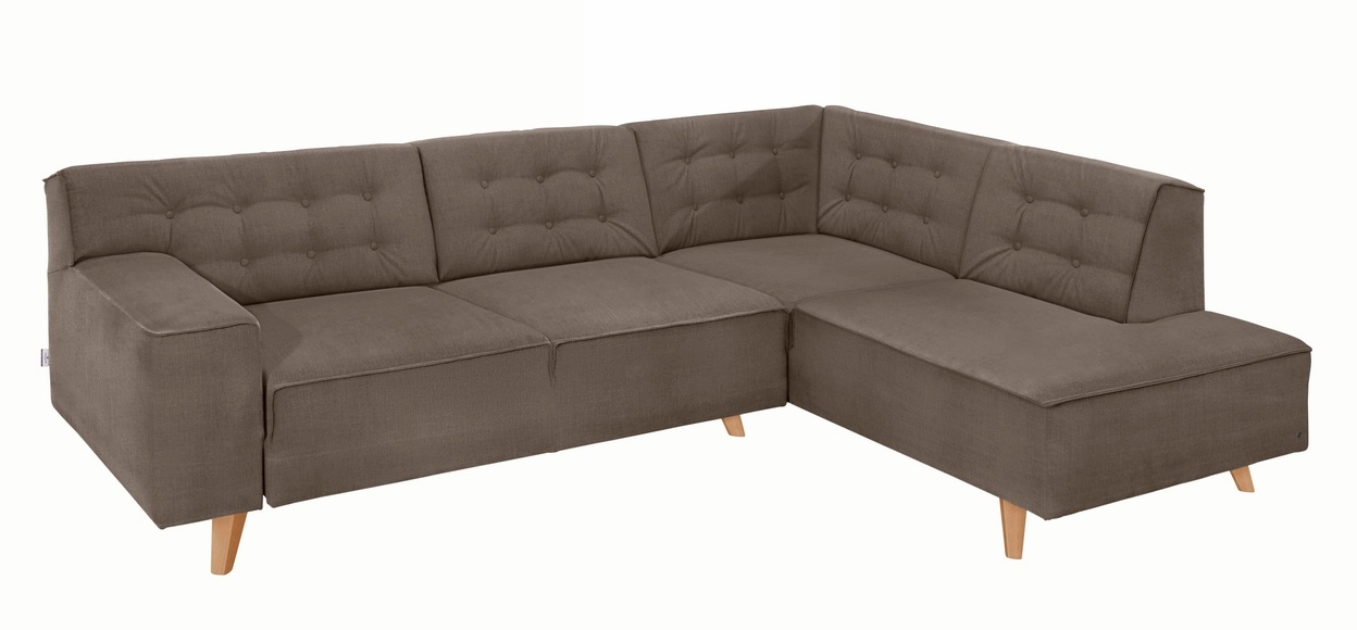 TOM TAILOR Ecksofa »NORDIC CHIC«, mit Ottomane, wahlweise mit Sitzvorzug, Füsse Buche natur