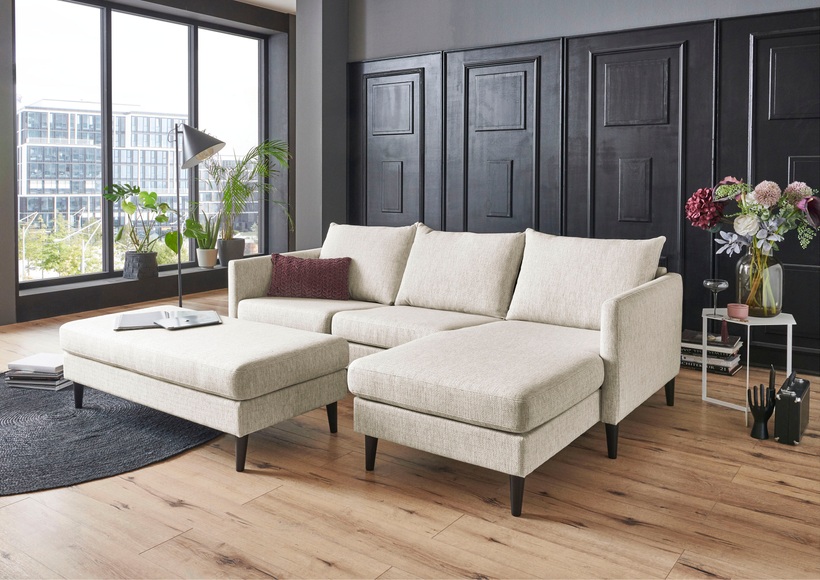 ATLANTIC home collection Ecksofa »Rekvik«, mit Wellenunterfederung, Ottomane beidseitig montierbar