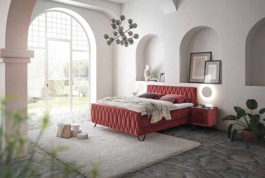 ED EXCITING DESIGN Boxspringbett »Marsala«, Duo-Matratze - harte Kokosmatte, weiche Filzabdeckung