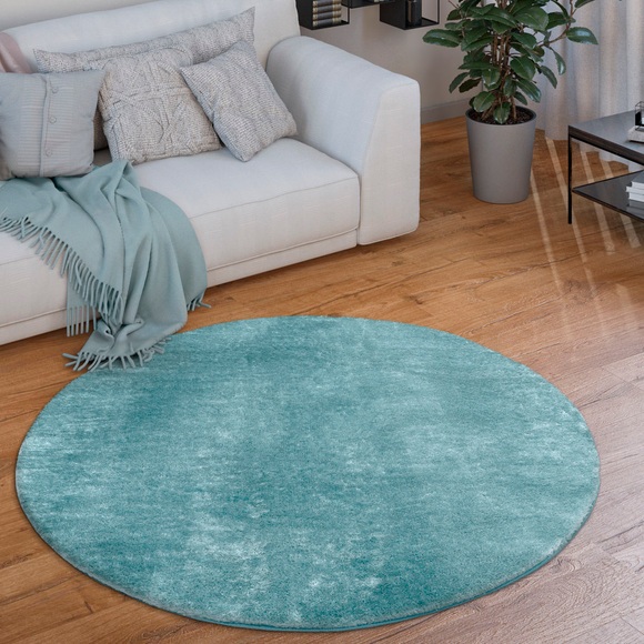 Paco Home Teppich »Cadiz 630«, rund, Kurzflor, Uni-Farben, besonders weich, waschbar