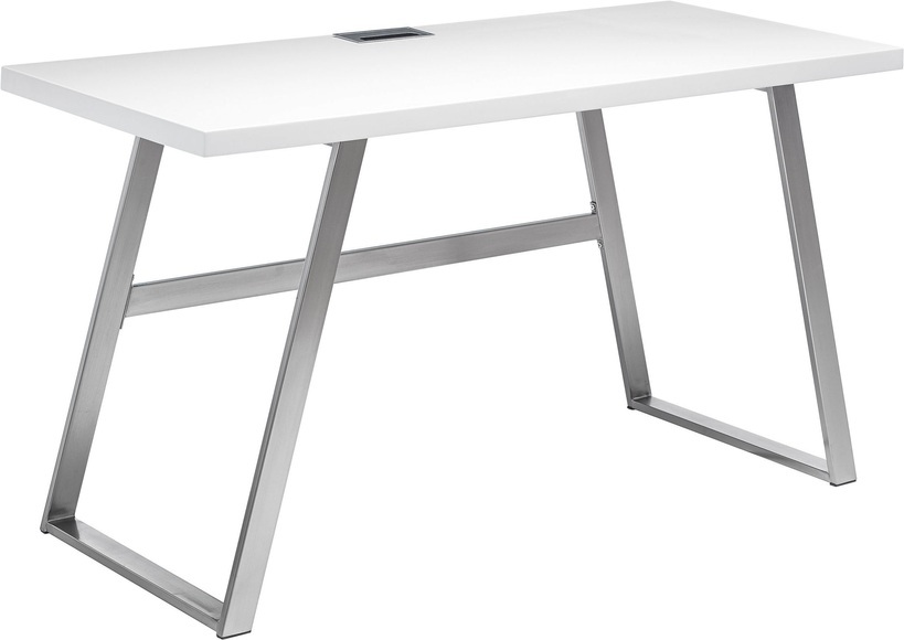 MCA furniture Schreibtisch »Andria«, Weiss matt lackiert mit Kabeldurchlass, Breite 140 cm