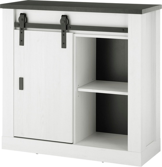 Home affaire Regal »SHERWOOD«, modernes Holz Dekor, mit Scheunentorbeschlag aus Metall, Breite 93 cm