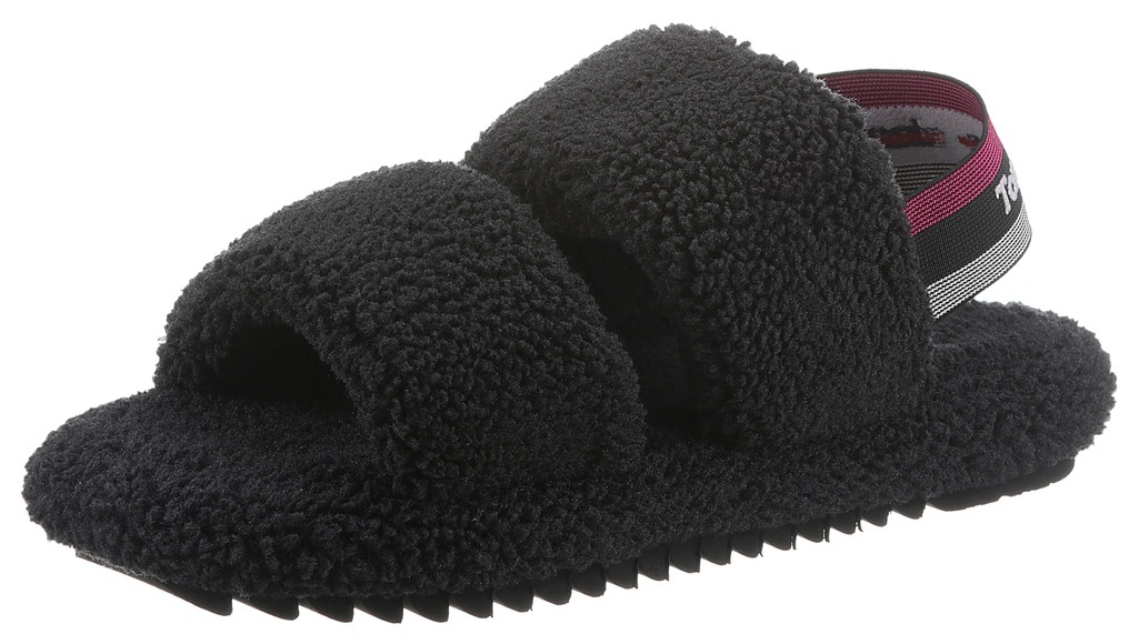 Tommy Jeans Hausschuh »TJ WINTER SANDAL 2D«, mit gestreiftem Stretchband