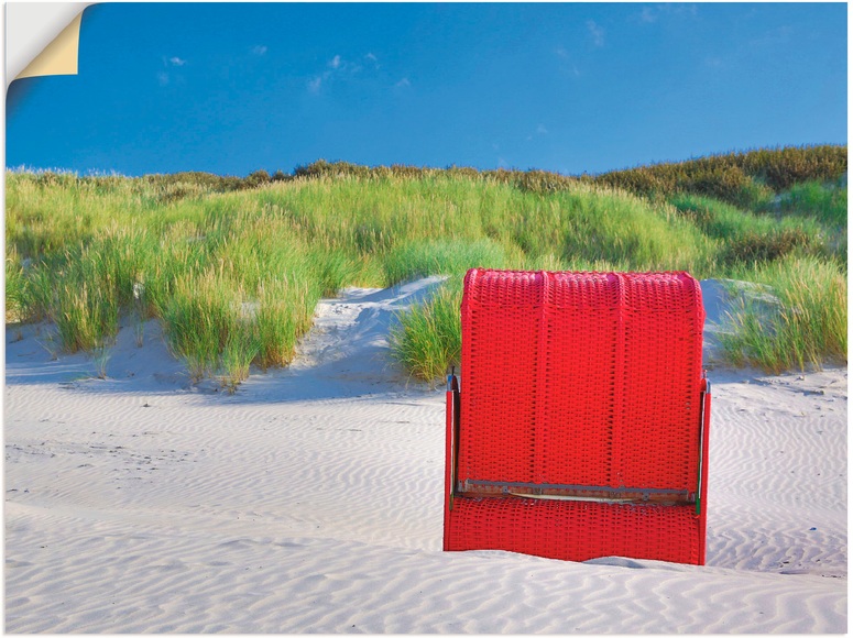 Artland Wandbild »Roter Strandkorb«