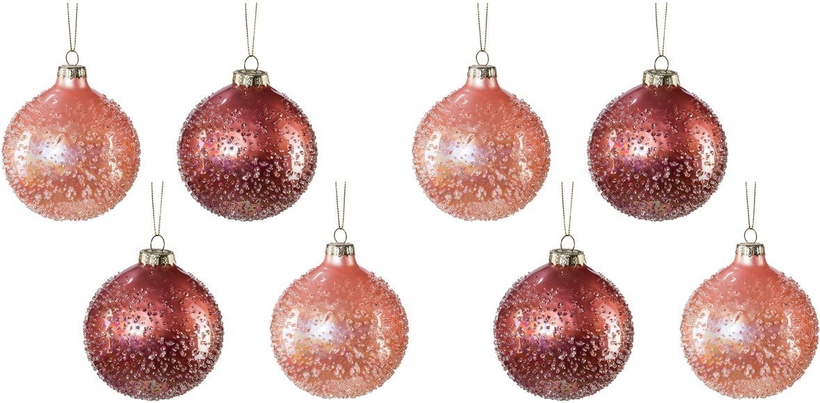 Creativ deco Weihnachtsbaumkugel, (Packung, 8 St.), mit Perl-Optik