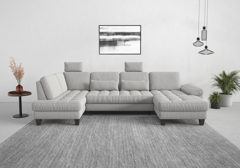 sit&more Wohnlandschaft, wahlweise mit Bettfunktion, Bettkasten, Sitztiefenverstellung