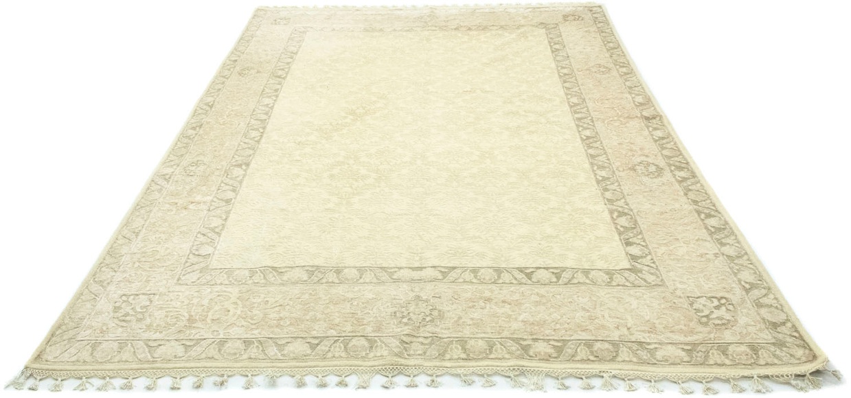 morgenland Teppich »Designer Teppich handgeknüpft grün«, rechteckig, 7 mm Höhe