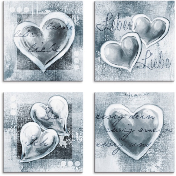 Artland Leinwandbild »Lache Lebe Liebe Leben«
