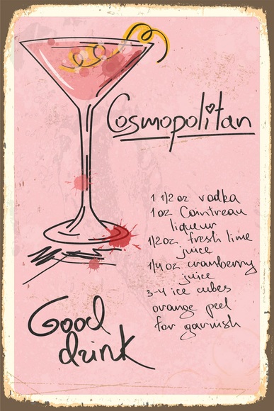 queence Metallbild »Cosmopolitan«, Sprüche, (1 St.)