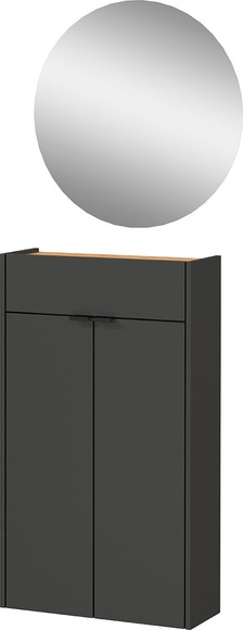 GERMANIA Garderoben-Set »Ameca«, (Set, 2 St.), Mehrzweckschrank und Spiegel, geringe Tiefe, ideal für schmale Flure