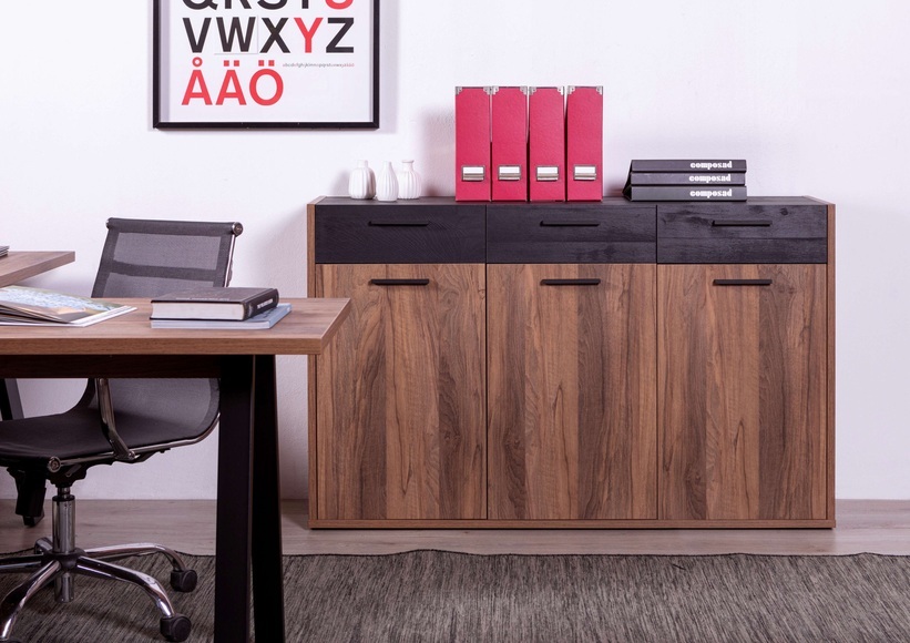 Composad Sideboard »DAVINCI«, mit 3 Türen, 3 Schubladen, 6 Fächern,(B/T/H) ca. 143,6x35x89 cm