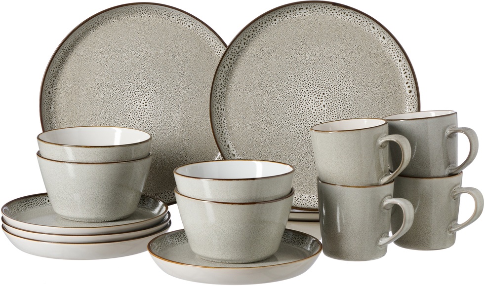 Ritzenhoff & Breker Kombiservice »Visby«, (Set, 16 tlg., 4 Kaffeebecher, 4 Schalen, 4 Teller Flach und 4 Teller), skandinavisches, minimalistisches Design