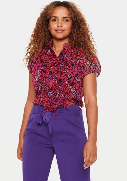 Saint Tropez Rüschenbluse »LiljaSZ Crinkle SS Shirt«