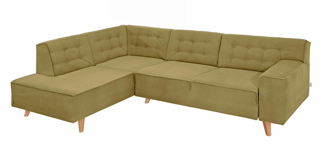 TOM TAILOR Ecksofa »NORDIC CHIC«, mit Ottomane, wahlweise mit Sitzvorzug, Füsse Buche natur