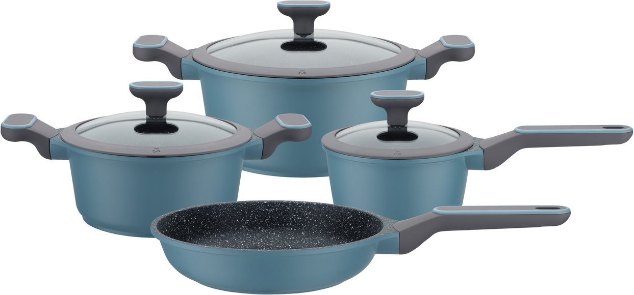 GSW Topf-Set »Blue Granit«, Aluminiumguss, (Set, 7 tlg.), Induktion