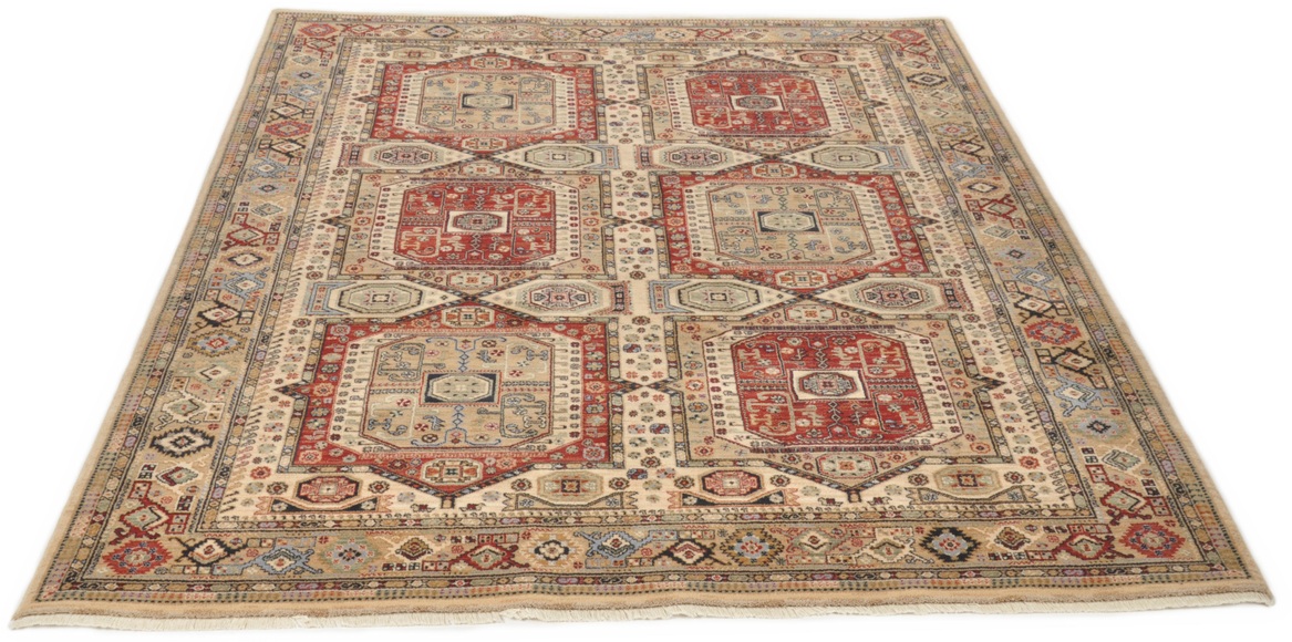 THEKO Wollteppich »Saharna 7275«, rechteckig, 10 mm Höhe, reine Wolle, Orient-Optik, mit Fransen, Wohnzimmer