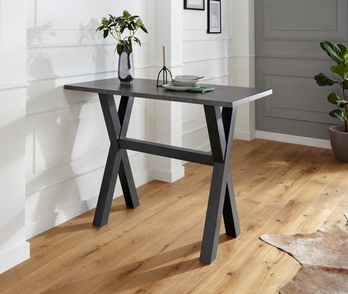 Bartisch, Gestell in X-Form (Breite 120 oder 140 cm)
