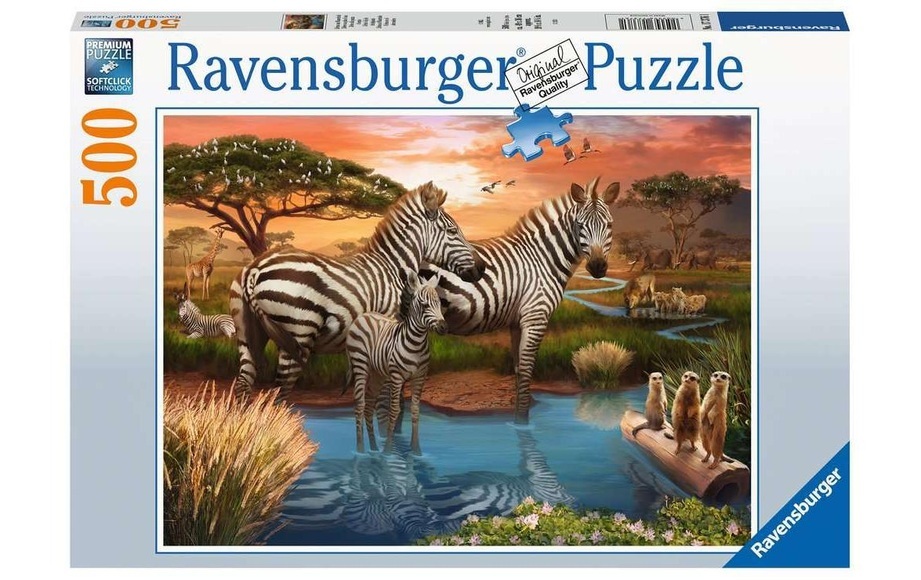Puzzle Zebras am Wasserloch