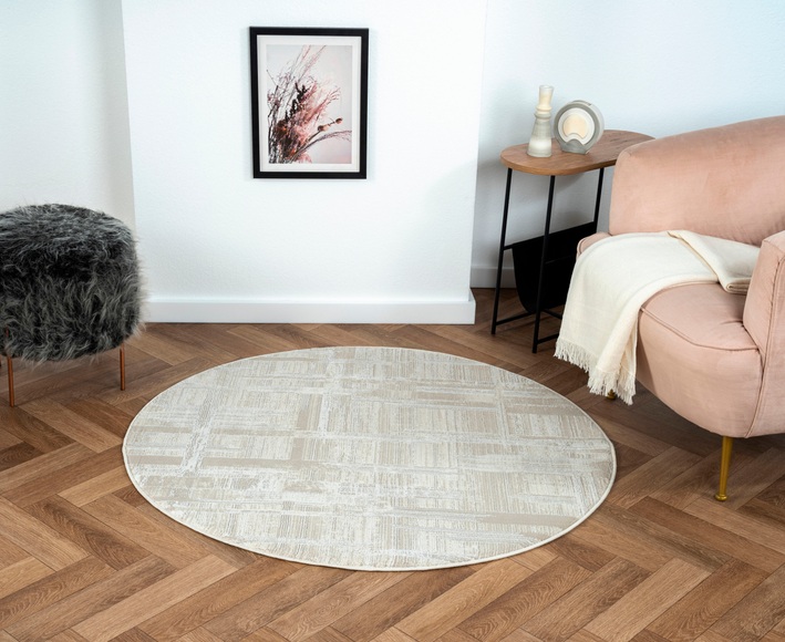 Myflair Möbel & Accessoires Teppich »My Favorite«, rund, Kurzflor, Retro-Style, besonders weich durch Microfaser