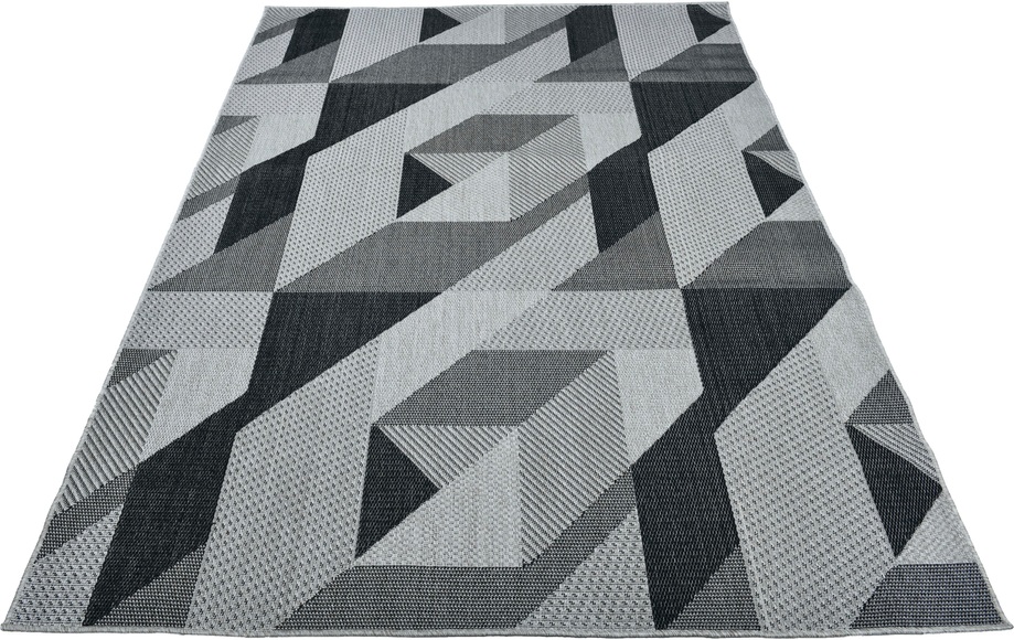 Home affaire Teppich »Borfin«, rechteckig, 7 mm Höhe, mit geometrischem Muster, schmutzabweisend, In-und Outdoor geeignet, ideale Teppiche für Wohnzimmer, Schlafzimmer, Esszimmer, Flur/Diele, Balkon, Terrasse, Küche