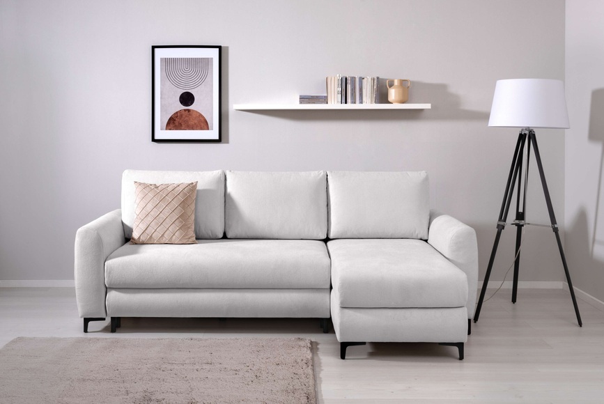 Home affaire Ecksofa »SEMPT Recamiere wahlweise links oder rechts montierbar, L-Form«, Schlafsofa, Bettkasten, B/T/H: 236/148/92 cm. Liegefläche 197/138 cm