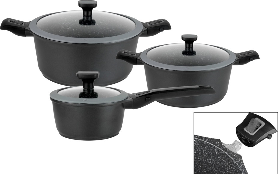 GSW Topf-Set »Easy Click«, Aluminiumguss, (Set, 6 tlg.), Induktion