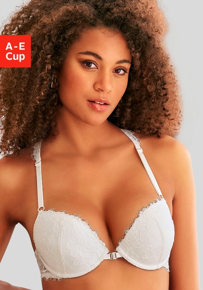 LASCANA Push-up-BH, mit nachhaltiger Spitze (anteilig recyceltes Polyamid), Dessous