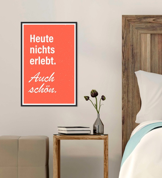 queence Metallbild »Heute nichts erlebt«, Schriftzüge, (1 St.), Stahlschilder