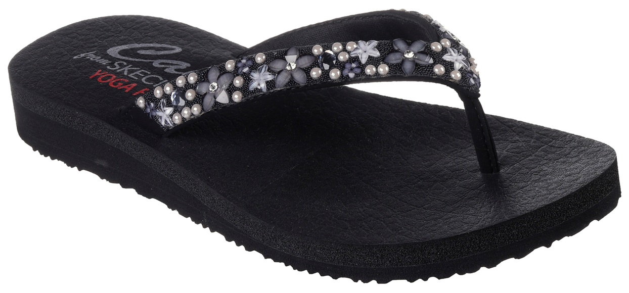 Skechers Zehentrenner »MEDITATION-DANCING DAISY«, mit verzierten Riemchen