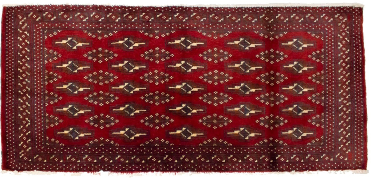 morgenland Wollteppich »Turkaman Teppich handgeknüpft rot«, rechteckig, 8 mm Höhe