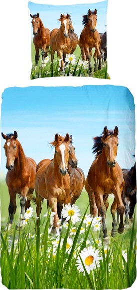 Good Morning Renforcé Bettwäsche Horses
