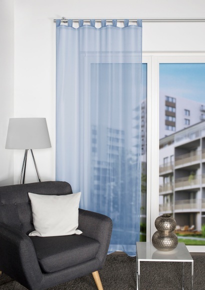 HOME WOHNIDEEN Vorhang »NESSI«, (1 St.), Uni, Voile, transparent, Schlaufen inkl. Zugband