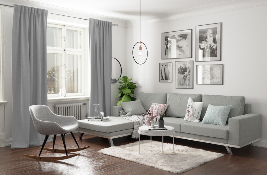 HOMING Vorhang »Kjell«, (1 St.), blickdicht, uni, Türvorhang, Wohnzimmer, Schlafzimmer