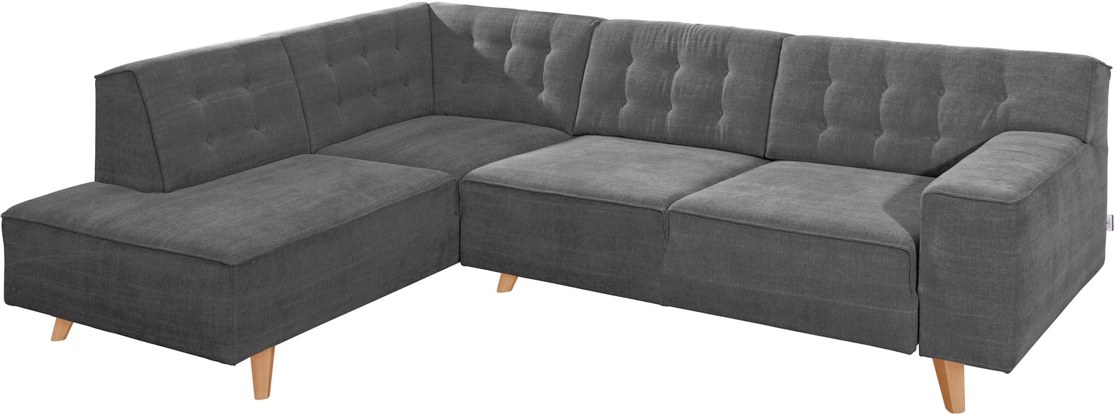 TOM TAILOR Ecksofa »NORDIC CHIC«, mit Ottomane, wahlweise mit Sitzvorzug, Füsse Buche natur
