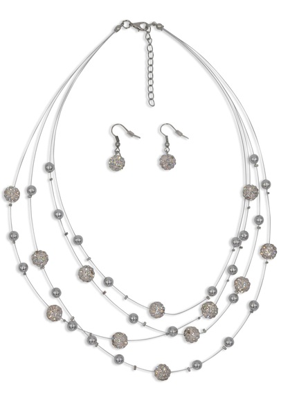 J.Jayz Collier-Set »White Crystal«, (Set, 3 tlg.), mit Glasstein